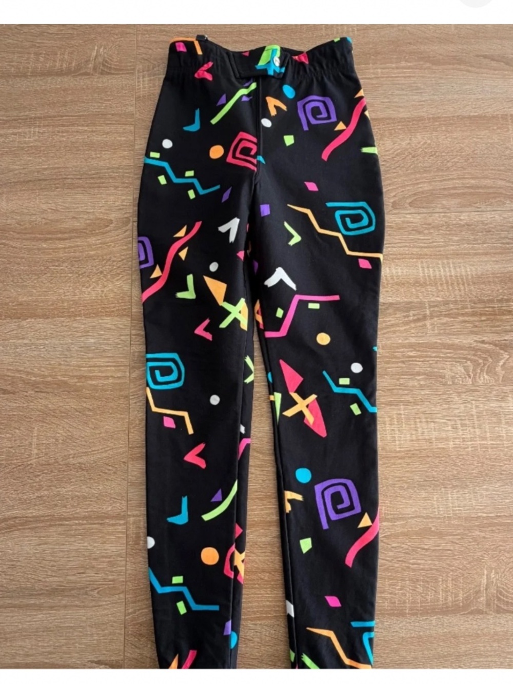 OBERMEYER VINTAGE Ski Pants Snow Classic 80s 90s Geometric Neon Women’s Medium - Picture 2 of 6